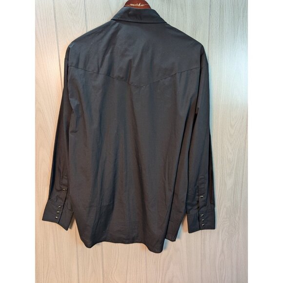 Vintage Ely Diamond Pearl Snap Chef Shirt Mens XL Long Sleeve Adult Black - Picture 3 of 6